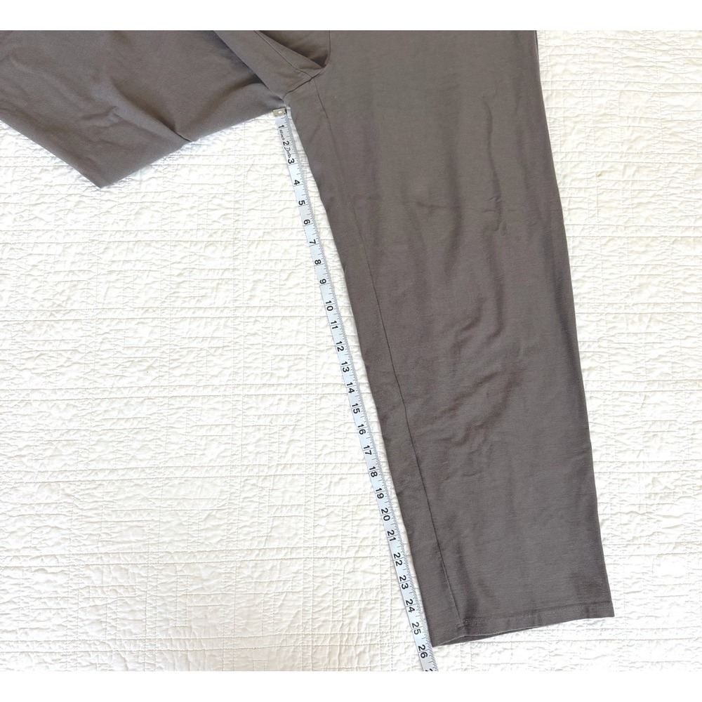 Eileen Fisher Washable Stretch Crepe Ankle Pants Bark Brown Large L Slim Tapered - Picture 5 of 7